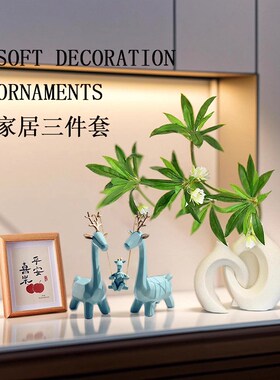 入户隔断玄关进门口软装组合装饰品电视柜高级Q感小众艺术家居摆