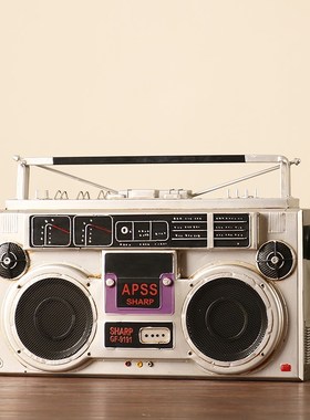 复古摆件a老式电视机留声机收音机模型拍照道具怀旧老物件装饰品