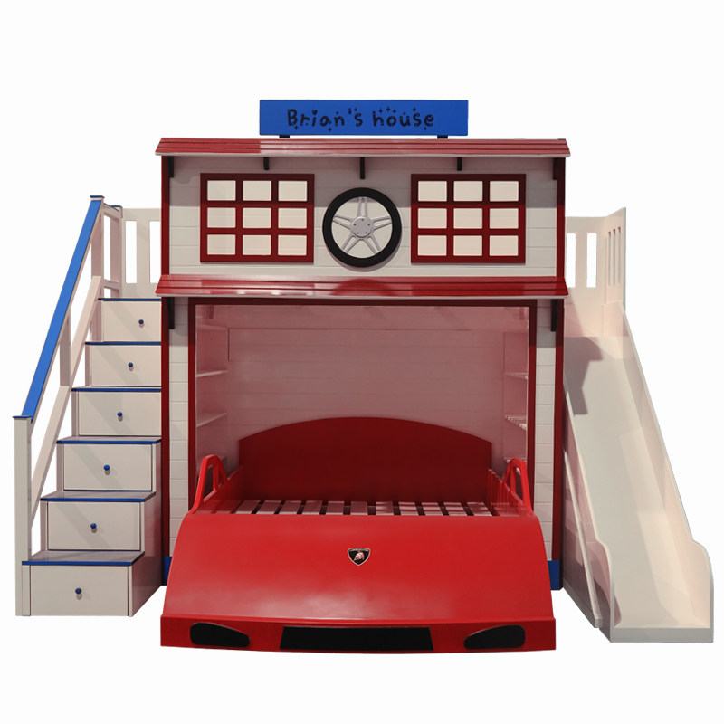 Dream Kingdom creative children's furniture theme hotel model room low bed car bed double bed