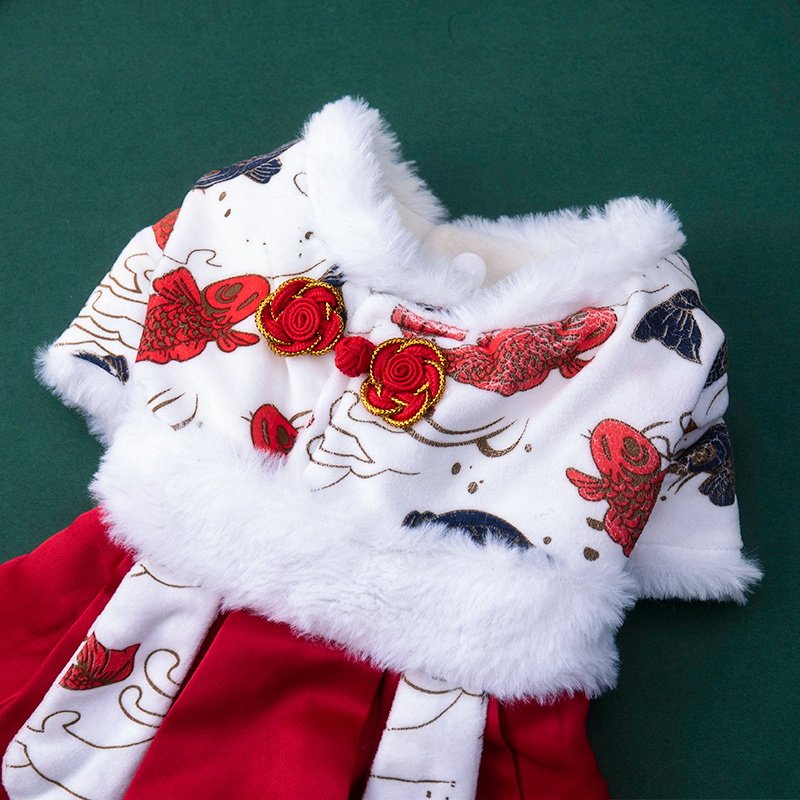 狗狗衣服新年装加绒加厚宠物衣服锦鲤唐装公主裙小型犬猫咪衣服,淘宝优惠券,粉丝福利购,淘宝优惠卷