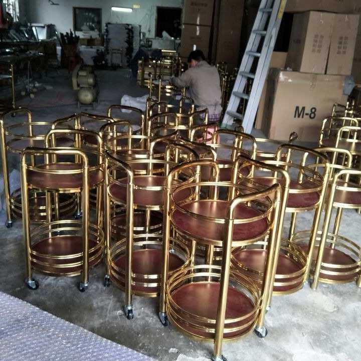 加厚圆形酒水车移动实木餐车茶水车手推车餐边家用酒水车茶水推车,淘宝优惠券,粉丝福利购,淘宝优惠卷