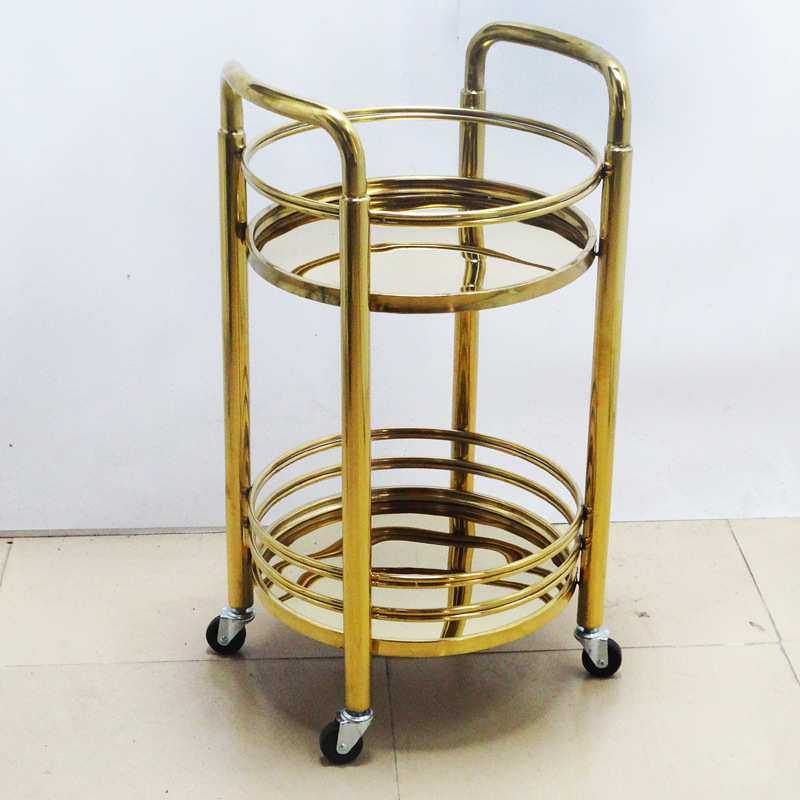 加厚圆形酒水车移动实木餐车茶水车手推车餐边家用酒水车茶水推车,淘宝优惠券,粉丝福利购,淘宝优惠卷