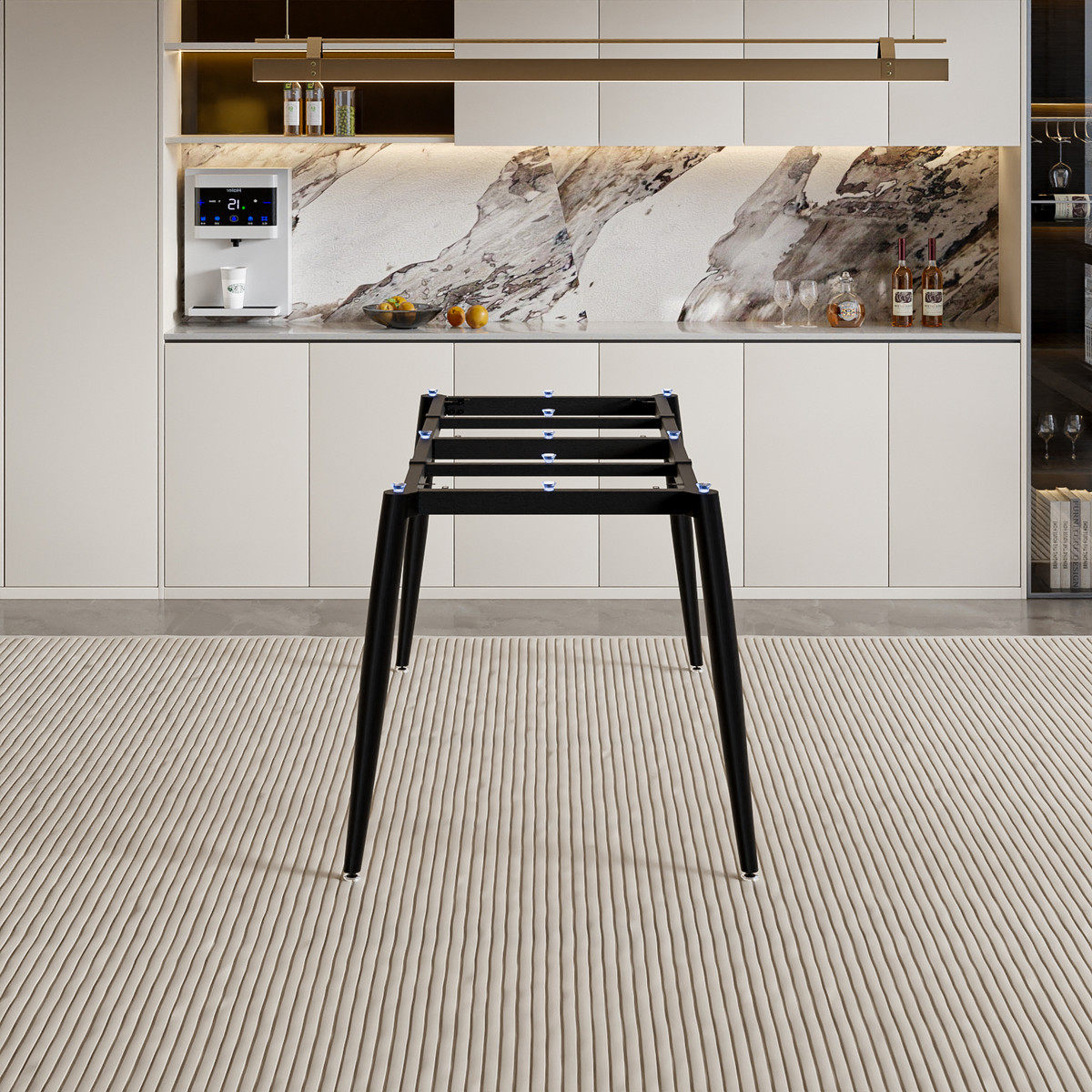 加厚铁艺餐桌腿架岩板支架长方形桌脚定制餐台玻璃大理石承重桌架,淘宝优惠券,粉丝福利购,淘宝优惠卷