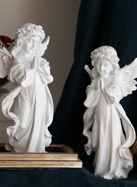 欧式创意人物g天使树脂雕塑摆设家居书柜装饰工艺品雕像烛台摆件