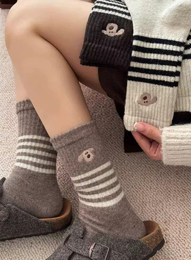 秋季卡通小狗女袜多件套吸汗透气