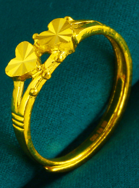 上所金业黄金戒指9999足金女心形