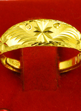 男女款9999足金戒指结婚黄金戒指