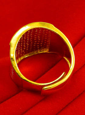 男足金男款福字活口黄金戒指