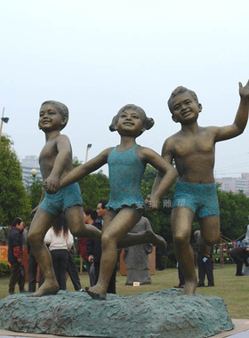 玻璃纤维仿铜耕农劳动人物 户外景观摆放田园铸铜传统民俗小品人