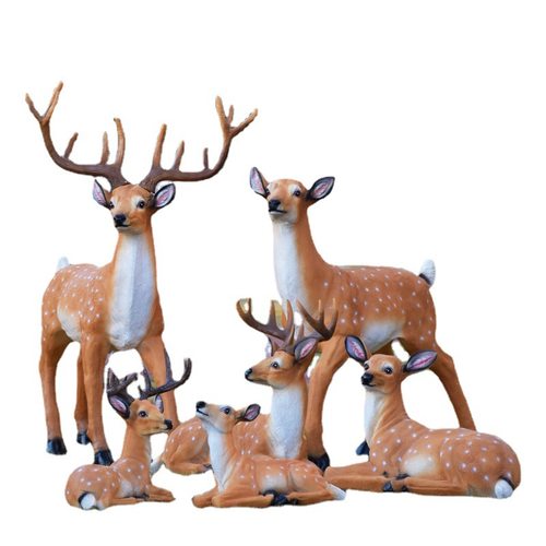 玻璃钢动物雕塑仿真梅花鹿摆件户外园林景观小品庭院草坪花园装饰 - 图3