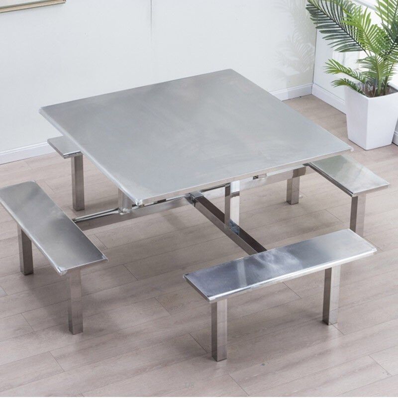 万尊不锈钢工作桌椅操作台连体式方桌凳员工餐桌椅食堂组合,淘宝优惠券,粉丝福利购,淘宝优惠卷