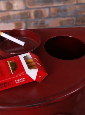 复古工业风铁艺油桶垃圾桶餐厅酒吧网咖奶茶店门口大号收纳桶摆件