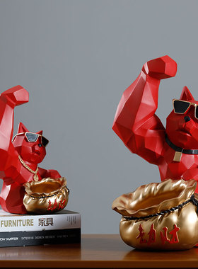 劫财猫麒麟臂肌肉网红发财招财猫店铺开业礼物装饰品玄关客厅摆件