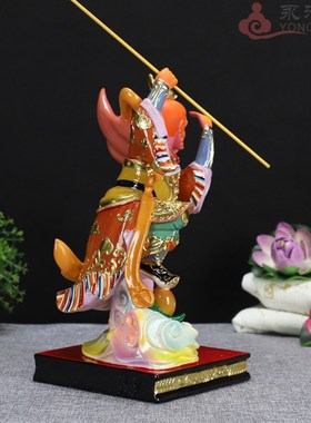 12寸七彩敦煌孙悟空站大圣齐天大圣战斗圣佛孙行者佛像神像摆件