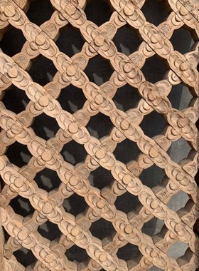 民俗老物件农村老房子旧木窗格栏窗户古镇民宿装饰旧木头窗景区