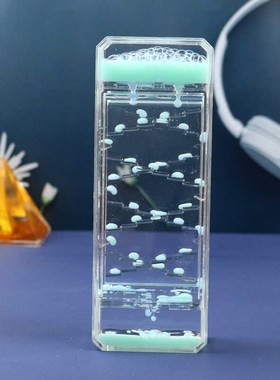 沙漏计时器儿童流沙瓶摆件液体滑梯梯楼梯网红油滴个性可爱礼物