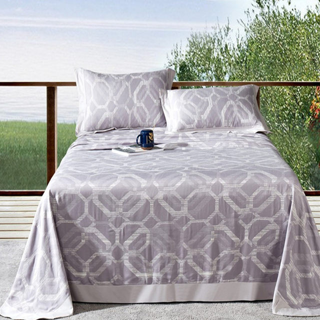 Bamboo fiber ice silk mat three-piece set washable foldable bed cover style summer T linen bed sheet air conditioning mat