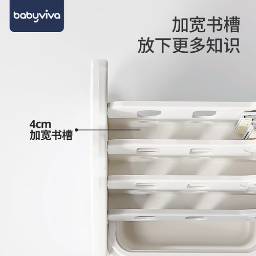 babyviva玩具收纳架书架一体绘本架落地书柜宝宝置物架小型书本架 - 图2