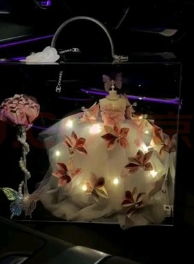 抖音婚纱玫瑰有钱花diy全套x材料包亚克力手提盒闺蜜结婚摆件礼物