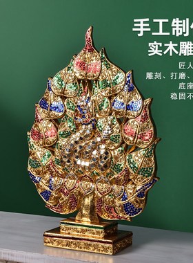 快速发货东南亚风格生肖金箔龙桌面摆件泰式工艺S品客厅玄关电视