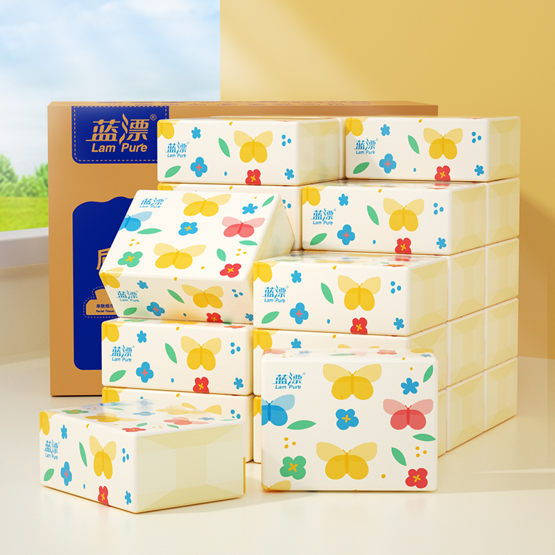 蓝漂纸巾抽纸家用实惠装整箱批发餐巾纸面巾纸方便携带厕所卫生纸