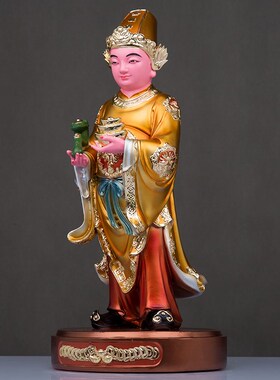 金钱伯三爷伯树h脂金缕彩神像人物居家桌面摆件莲音坊造像工艺品
