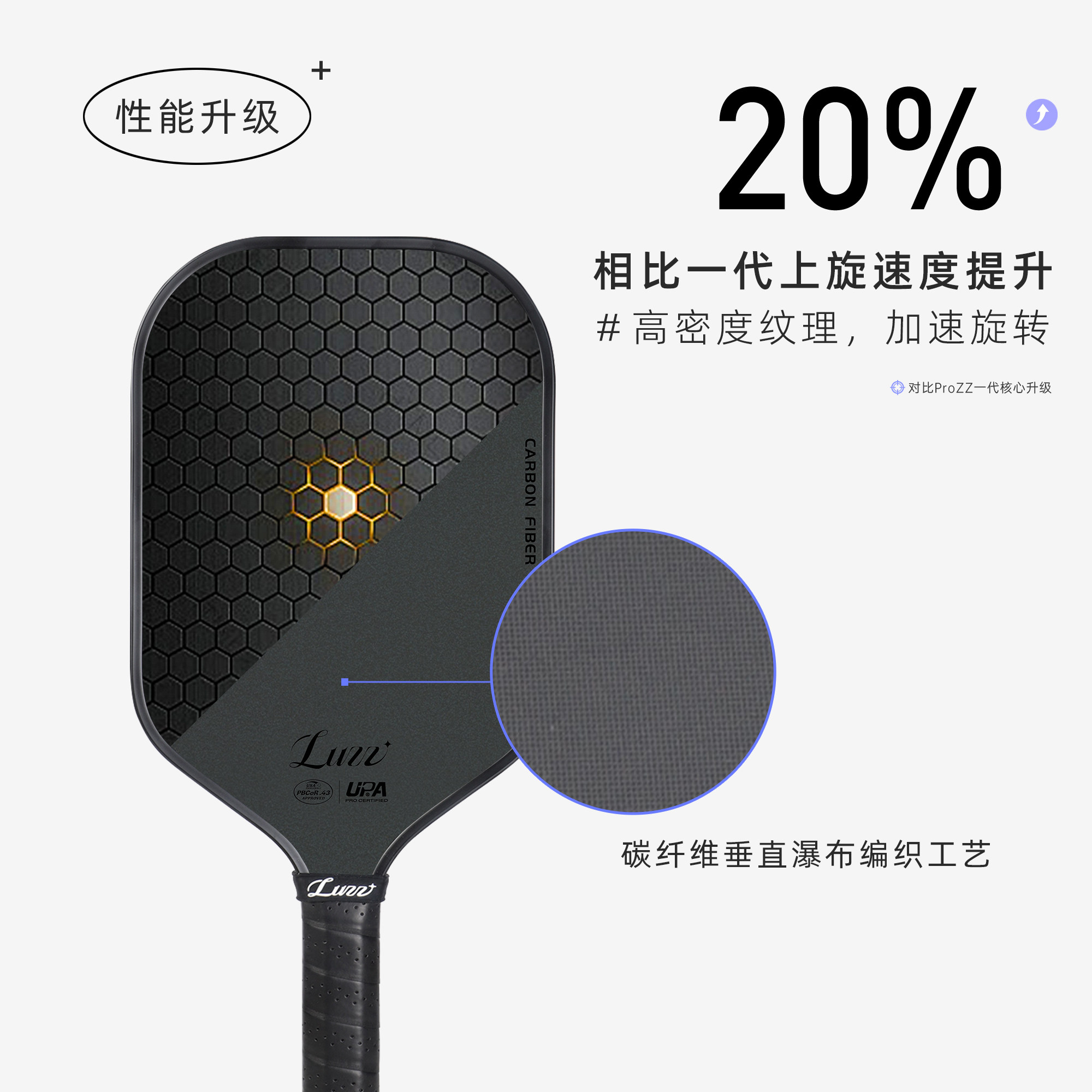 Luzz路兹匹克球板拍加农炮CANNON碳纤维专业pickleball热压高弹,淘宝优惠券,粉丝福利购,淘宝优惠卷