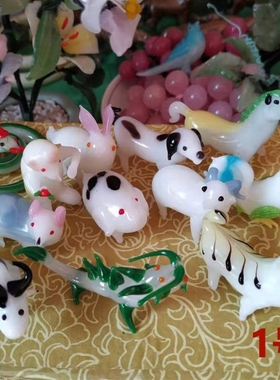 新款北京非遗纯手工艺品十二生肖料器老琉璃生肖怀旧摆件小