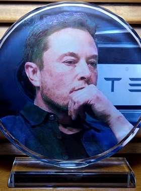 马斯克纪念品摆设收藏品礼品装饰品模型工M艺品摆台礼物水晶摆件