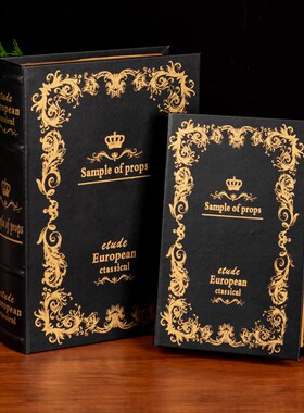 复古木质假书仿真书板p房摄影道具装饰模型书橱窗道具书柜书桌摆