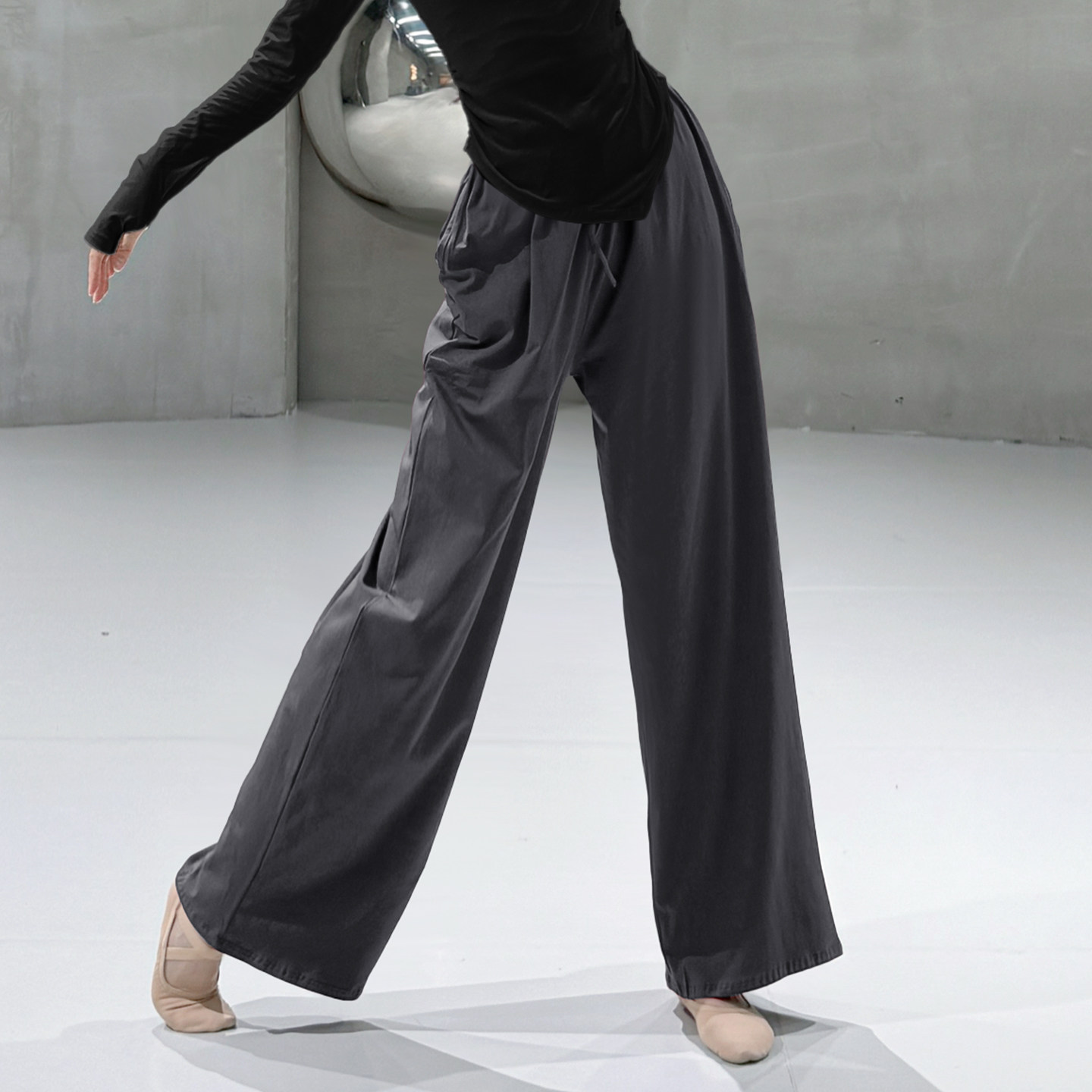 现代舞蹈裤新款秋冬中国古典舞阔腿练功裤黑色舞蹈服成人直筒裤子,淘宝优惠券,粉丝福利购,淘宝优惠卷