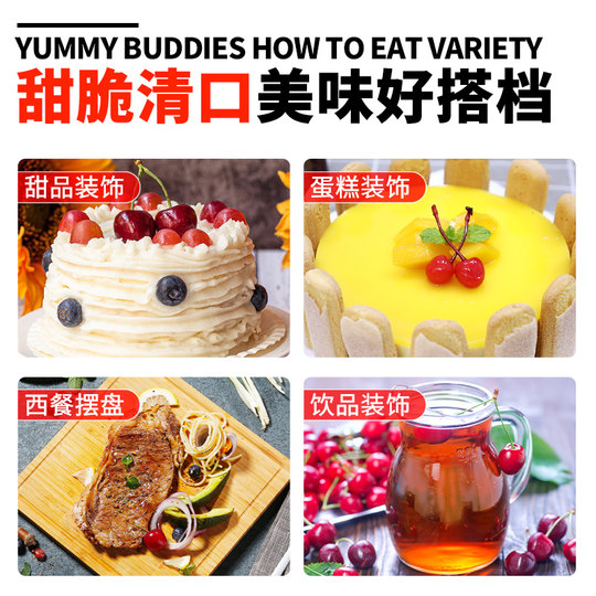 美厨有枝红樱桃710g烘焙蛋糕装饰鸡尾酒点缀糖渍车厘子红樱桃罐头