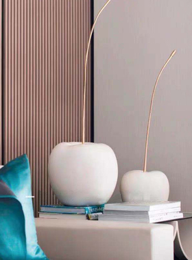 样板房售楼部酒店大厅接待台铜A加树脂樱桃大摆件雕塑客厅玄关饰