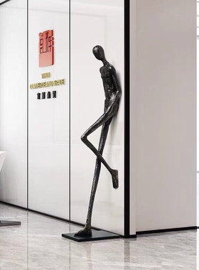 创意抽象人物雕塑摆件售楼处酒店大D堂玻璃钢大型落地灯装置艺术