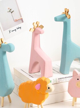 ins可爱少女治愈系o家居小鹿摆件儿童卧室床头柜办公室桌面装饰品