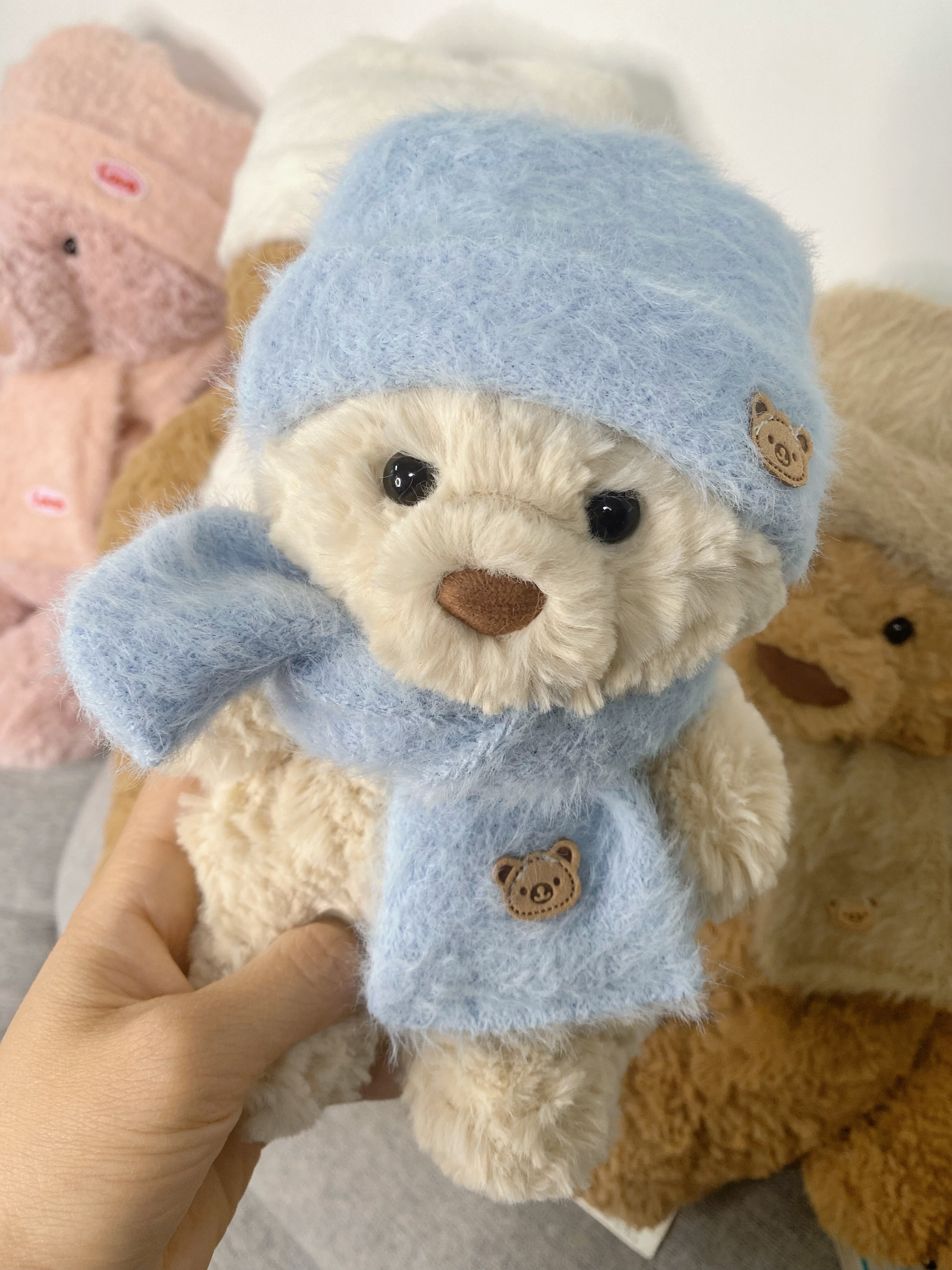 桐桐妈手作 巴塞罗熊巴纳布斯猪冬季针织帽子围巾（不含玩偶）,淘宝优惠券,粉丝福利购,淘宝优惠卷