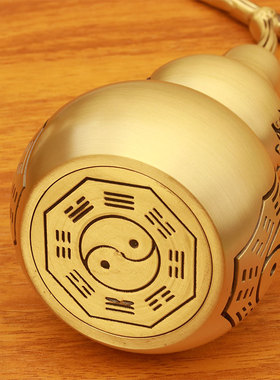 开口盖铜葫芦空心玄关财宅摆件大号门镇家门口葫禄U招挂件纯全黄