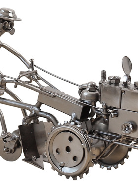 铁艺摆件b手扶拖拉机模型家居小装饰品金属农用车农耕犁地励志礼