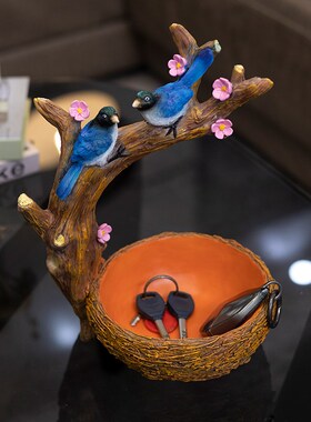 喜上眉梢钥匙首饰收纳摆件家居工艺品玄J关装饰品新居乔迁结婚礼