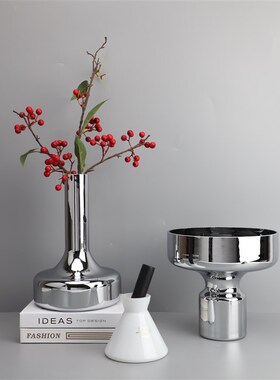 欧式创意几何玻璃插花花瓶摆件样板房客J厅酒柜茶几玄关家居装饰