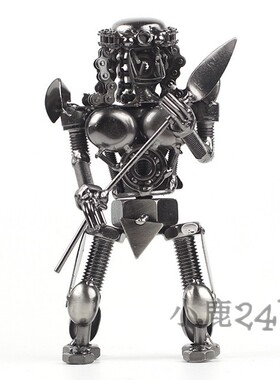 纯金属铁血战士工艺品铁人模型z创意机器人物铁艺摆件家装饰品包