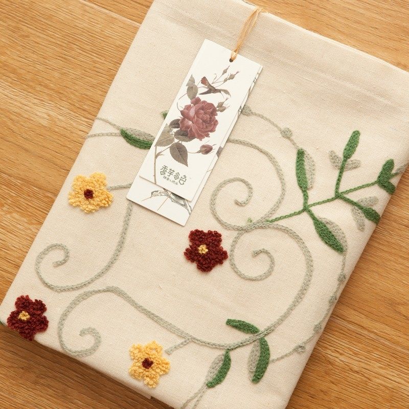 棉麻多用盖布台布田园布艺刺绣台布圆桌桌布T餐桌布电视盖巾,淘宝优惠券,粉丝福利购,淘宝优惠卷