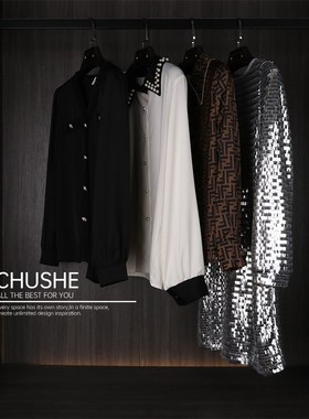 初舍印象 样板房衣帽间衣柜陈列软装H道具展示展厅饰品搭配设计