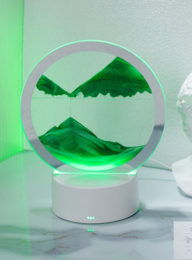 速发桌意流沙画摆件动态沙漏灯立压小夜灯创面解体台灯卧室送礼