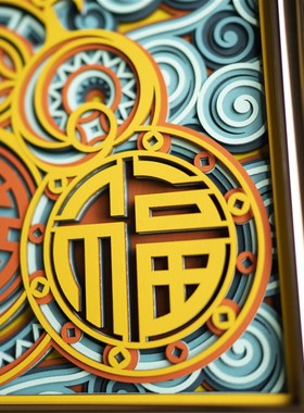 梯木叠雕创意玄关酒柜装饰摆件轻奢高档客L厅搬家礼物乔迁新居礼