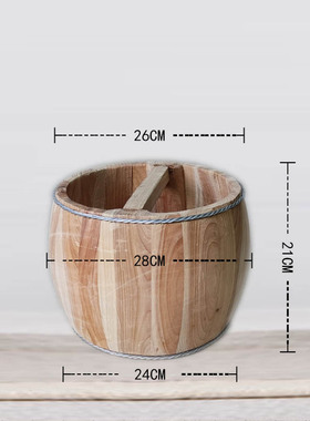 实木大米斗圆形传统老式量具好寓意D摆件木质家具饰品古式器皿升