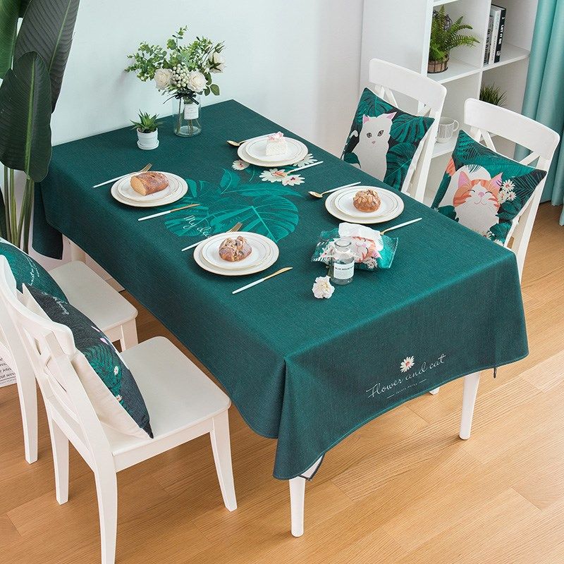 花与猫防水桌布茶几桌布棉麻小清新E桌布圆桌台布餐桌布长方形桌,淘宝优惠券,粉丝福利购,淘宝优惠卷