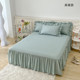 Nantong home solid color princess style quilt cover sheet bed skirt four-piece set cotton washing cotton internet celebrity style winter