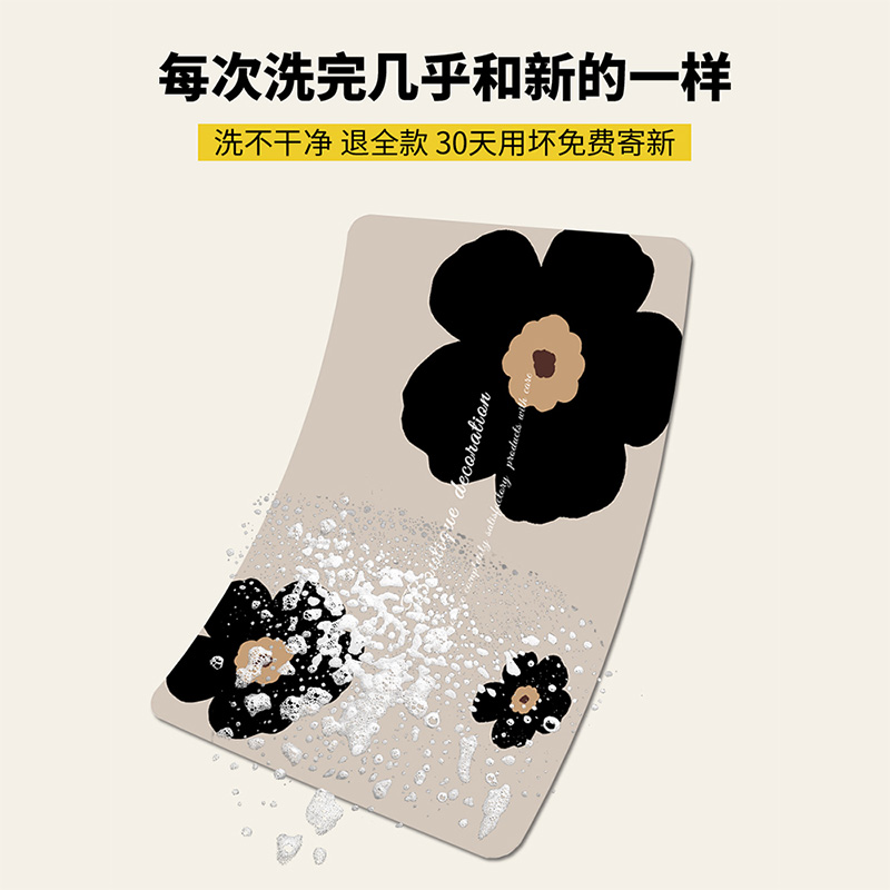 厨房地垫防滑防油可擦免洗地毯家用耐脏防水矽藻垫脚垫门口吸水凉 - 图2