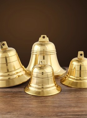 铜铃铛纯铜钟摆件铜铃黄铜门口大小号门对门响声超大家居风铃挂件